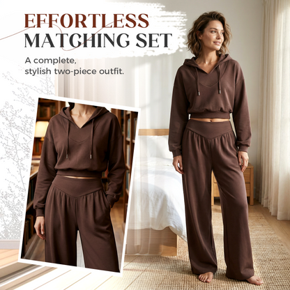 WINA CROP HOODIE SET - Comfortable Two-Piece Outfit