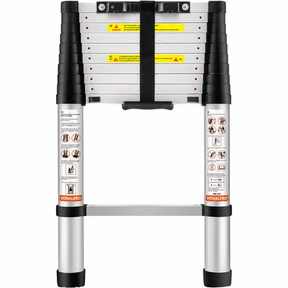 Telescoping Ladder Aluminum Extension Step 10.5 Ft Multi-purpose Portable