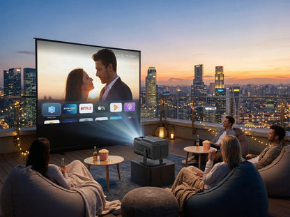 4K Projector For Home Theater Office 180 Degree Rotatable