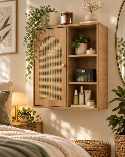 Wall Mounted Storage Cabinet with Open Shelves – Multi-Room Organizer