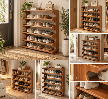 6-Tier Slim Bamboo Shoe Rack – Organize Up to 24 Pairs Without Wasting Floor Space