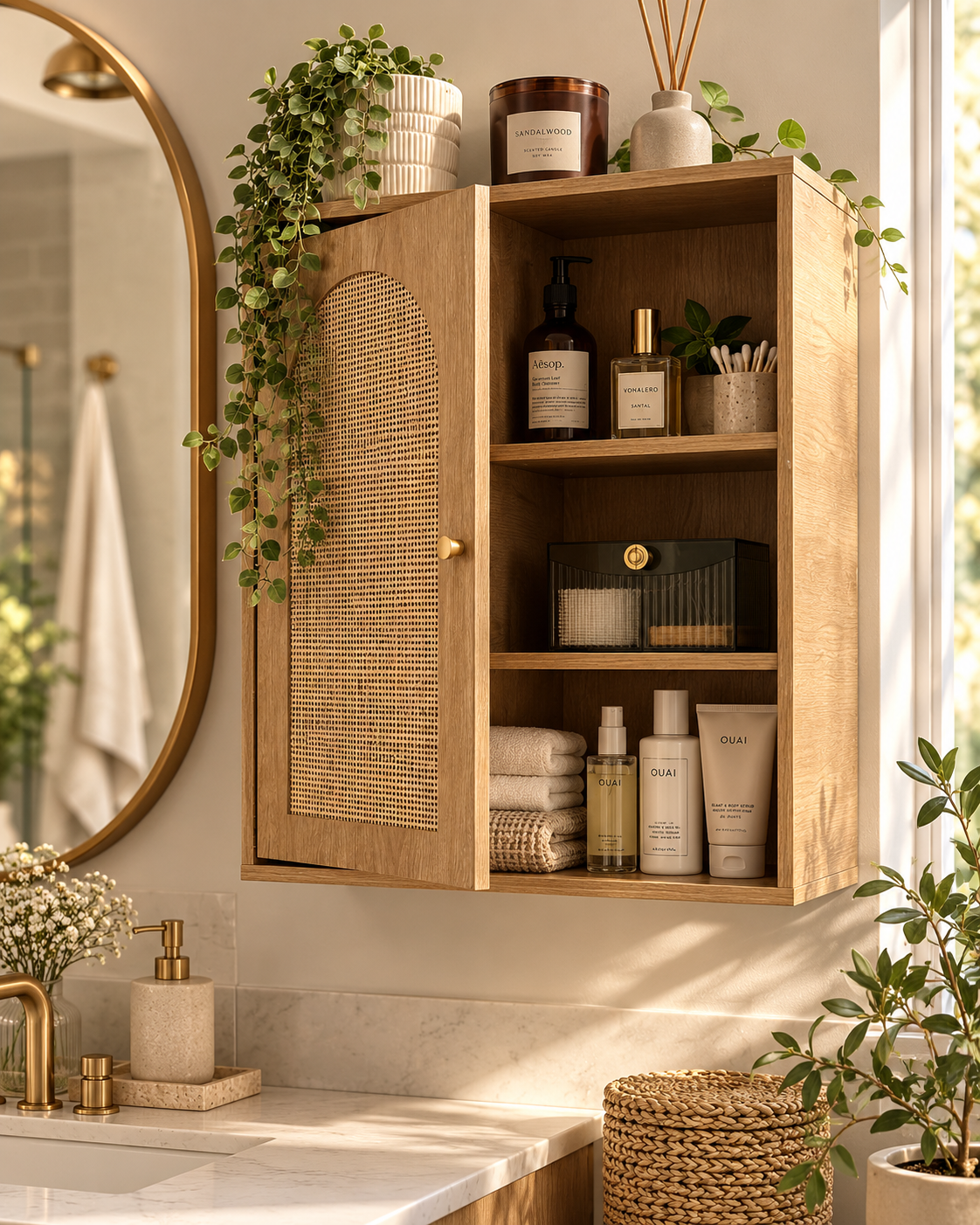 Wall Mounted Storage Cabinet with Open Shelves – Multi-Room Organizer