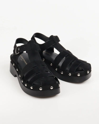 Faux Suede Sandals with Studs - Comfortable Sandals