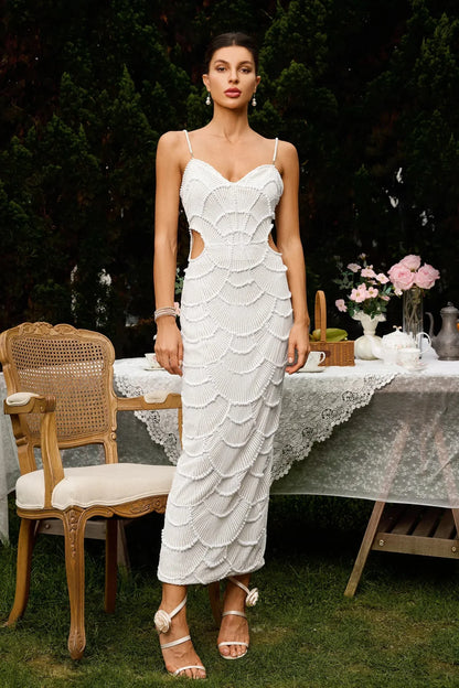 Midi Dress Teresa Pearl Sequin - High-Impact Elegant Dress