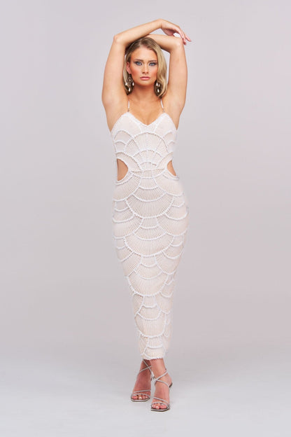 Midi Dress Teresa Pearl Sequin - High-Impact Elegant Dress
