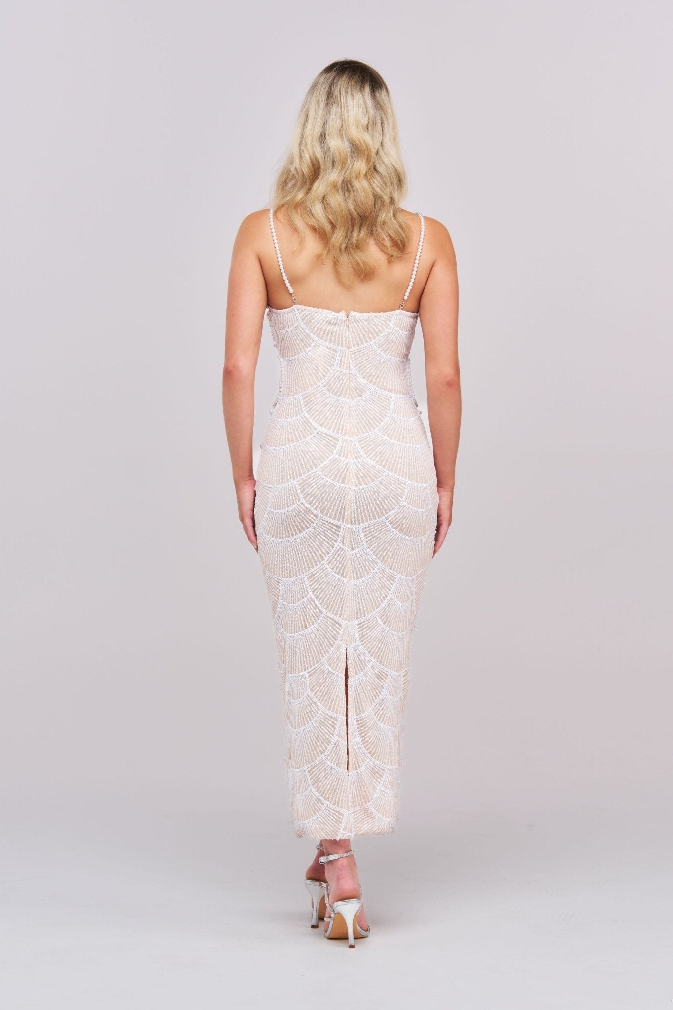 Midi Dress Teresa Pearl Sequin - High-Impact Elegant Dress